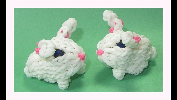 Rainbow Loom Charms: CUTE 3 D Bunny ( DIY Mommy Animals, Fun Loom, Crazy