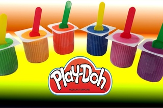 Learn Colours With Yogurt Play Doh Surprise Spider-Man SpongeBob Paw Patrol Stikeez Cup Hello Kitty