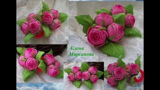 Украшение из маленьких розочек из фоамирана Decoration of small roses from foamiran