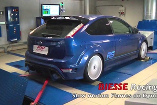 FORD FOCUS RS Dyno Test BIESSE Racing - Flames on Dyno!!!