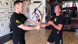 Mark Mikita teaching fundamental Kali grip breaks and grip switches with Andrew Sabens