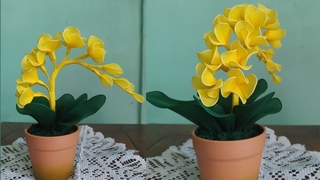 How to make mini orchid flowers from stocking