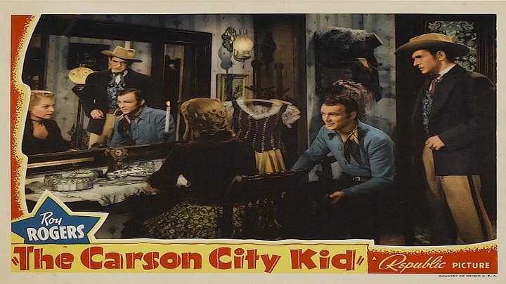 THE CARSON CITY KID (1940) de Joseph Kane con Roy Rogers, George Gabby Hayes, Pauline Moore, Bob Steele por