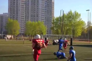 INT TD by Victor But #1 Moscow Patriots for 76 yards (Pats vs. Griffins)