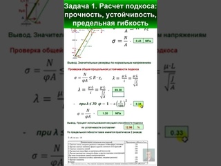 43.9 Задача 1. Прочность, устойчивость, предельная гибкость подкоса #automobile #механики #education
