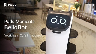 BellaBot serves in Cafe in Indonesia | Pudu Robotics
