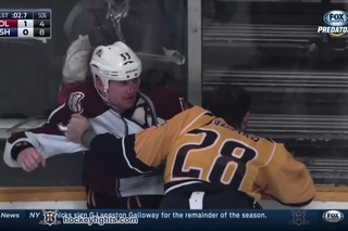 Cody McLeod vs Paul Gaustad Jan 27, 2015
