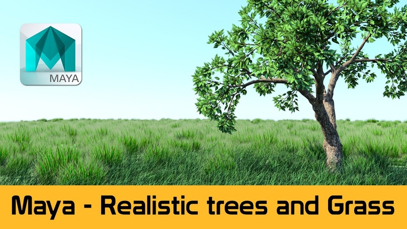 Maya 2016 Create realistic grass and trees using Paint