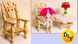 Кресло для куклы из прищепок своими руками. Chair for a doll of clothespins do it yourself.