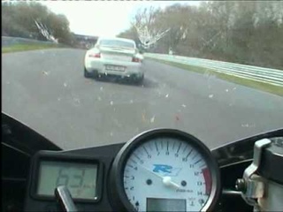 Nurburgring on board camera Yamaha YZF R1 vs Porsche GT3