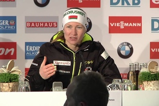 Pressekonferenz Mass Start Women Winners - BMW IBU Weltcup Biathlon Oberhof 2015