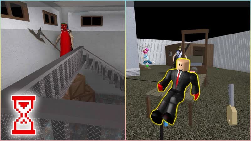 Бабки с огромными тесаками гоняются за нами, Roblox Granny Spider