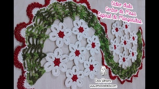 Centro de Mesa Espiral de Margaridas #croch - Artes da Desi