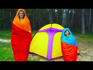Челлендж 24 ЧАСА в Палатке возле Дремучего ЛЕСА! Что-то пошло НЕ ТАК! 24 hour Challenge for kids