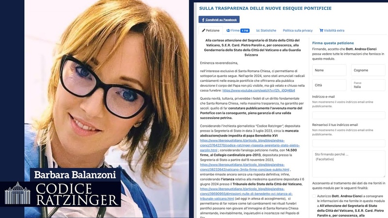 Lappello della d. ssa Barbara Balanzoni per firmare la petizione sulle esequie