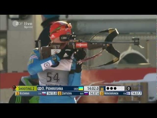 Biathlon Sprint der Damen in Antholz 2013