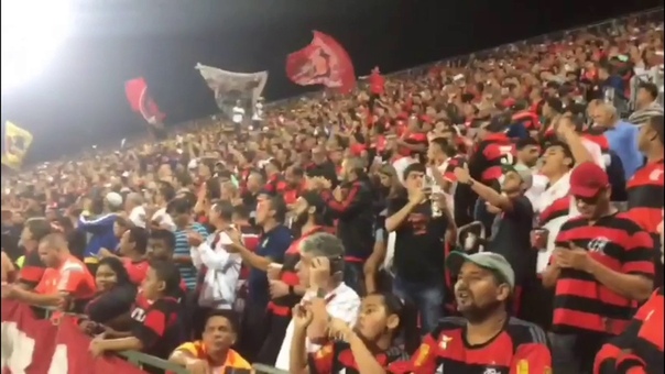 Mengão metendo 2x0 no novo estádio da Ilha contra a Ponte Sintam o clima de dentro do