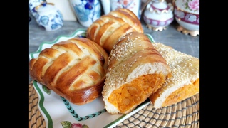 Булочки с курагой. Яркая, ароматная начинка.