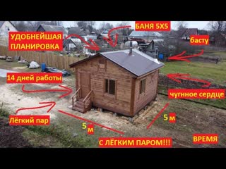 БАНЯ 5х5. УДОБНЕЙШАЯ ПЛАНИРОВКА! Работа и жизнь. Смоленск.