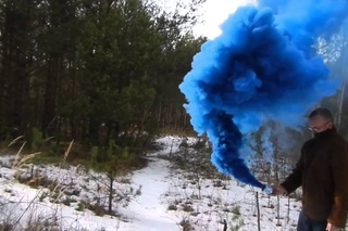 Цветной дым Smoke Bomb (Blue), дымовая шашка Смок Бомб синего цвета, польский дым, 60 сек